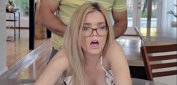  Geek cutie fondled and fucked by her stepdad